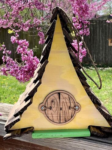 Birdhouse مصنوع يدويًا في الولايات المتحدة الأمريكية حديقة الخشب معلقة عشاق الطبيعة in Saudi Arabia