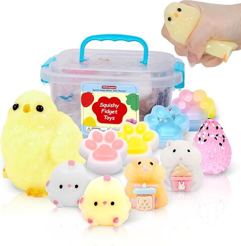 10 Pack Taba Squishy Toys kit with 10 Cute Stickers & Toy Box,Mochi Squishy Fidget Toys Party Favors for Kids ,Taba Squishies Sensory Toys ,Goodie Bags Pinata Stuffers for Kids, Birthday Xmas Gifts in Saudi Arabia
