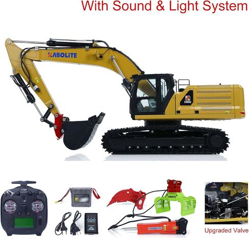 TOUCAN RC HOBBY Huina K961 100S PRO 1/18 RC Hydraulic Excavator RTR Remote Control Digger Flysky ST8 Radio 2S Battery Electric Claw Hammer,US in Stock in Saudi Arabia