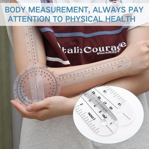 Zonon 3 Pcs Goniometer Transparent Orthopedic Angle Ruler Plastic 360 Degree Clear Goniometer Protractor Physical Therapy for Measurement Tool Angle Ruler Sports Training​ (6/8/12 Inch) in Saudi Arabia
