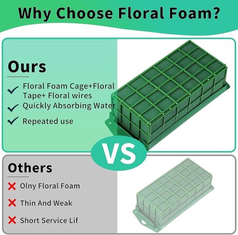 TBPA Floral Foam Cage Flower Holder with Floral Foam for Fresh Flowers Artificial Flowers for Table Centerpiece Floral Arrangement,Wedding Holiday Christmas Decorations(Floral Tape x2,Floral Wire x20) in Saudi Arabia