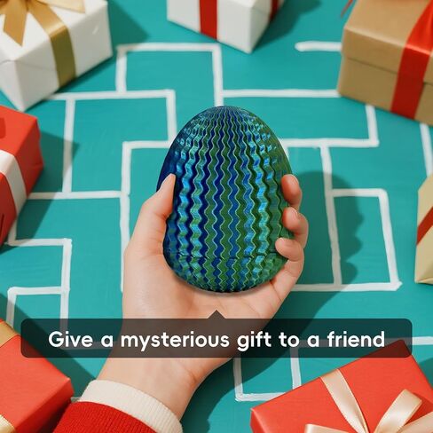 Mystery Egg Maze Box Gift, Money Puzzle Box for Cash, 3D Printed, Maze Game with Hidden Compartment, Treasures, Reusable Gift for Adults & Kids, Birthday, Christmas, Halloween, Easter (Bluegreen) in Saudi Arabia