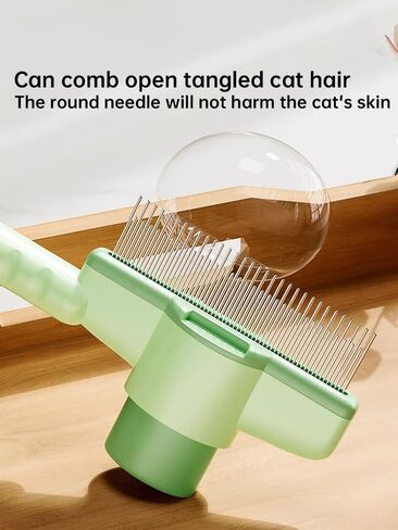 Cat Comb Dog Comb Pet Hair Removal Tool Flea for Cats and Dog Lice Cat Brush with Release Button Self-Cleaning with Long & Short Stainless Steel Metal Teeth for Shedding in Saudi Arabia