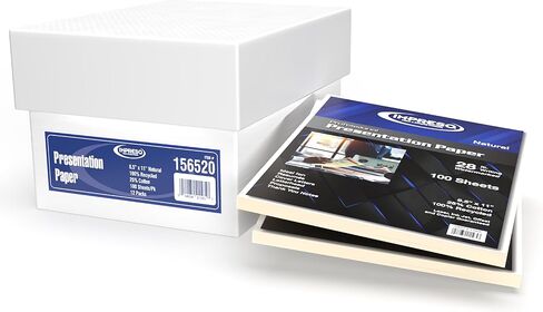 Impreso Resume/Presentation Paper, 8.5 x 11, 28 lb., 25% Cotton, 100% Recycled.… (1 Pack - 100 Sheets) in Saudi Arabia