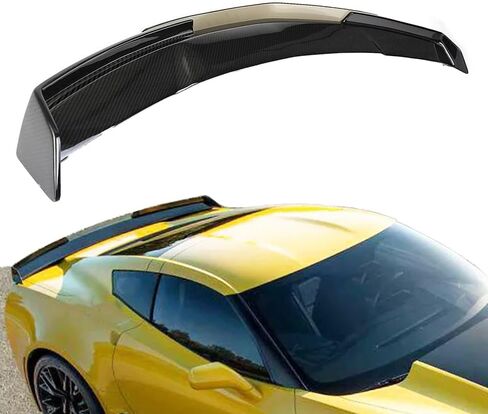 تفسد جناح الجذع الخلفي غطاء مع أسود سنتر وايكربيل إدراج متوافق مع Chevy Corvette C7 Z06 2014-2019 (Black Glossy) in Saudi Arabia