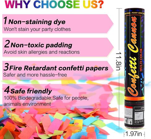 12 حزمة حزمة حمراء قابلة للتحلل في Cannon-Confetti Poppers لحفل الزفاف والتخرج وعيد الميلاد والاحتفال بحفرة رأس السنة الجديدة عيد الحب in Saudi Arabia