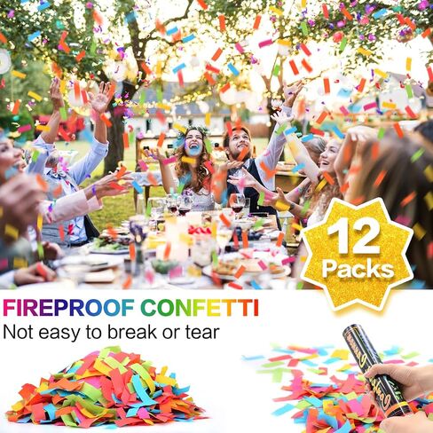 12 حزمة حزمة حمراء قابلة للتحلل في Cannon-Confetti Poppers لحفل الزفاف والتخرج وعيد الميلاد والاحتفال بحفرة رأس السنة الجديدة عيد الحب in Saudi Arabia