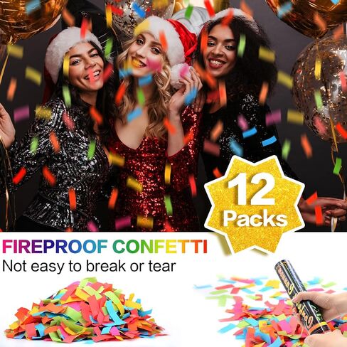 12 حزمة حزمة حمراء قابلة للتحلل في Cannon-Confetti Poppers لحفل الزفاف والتخرج وعيد الميلاد والاحتفال بحفرة رأس السنة الجديدة عيد الحب in Saudi Arabia