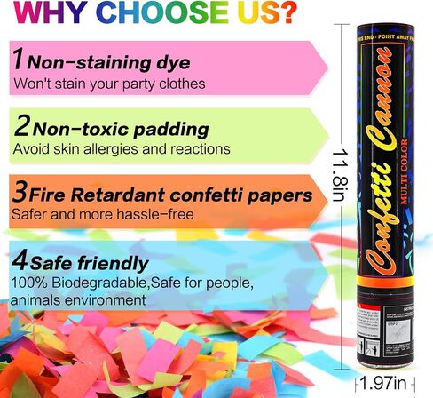 12 حزمة حزمة حمراء قابلة للتحلل في Cannon-Confetti Poppers لحفل الزفاف والتخرج وعيد الميلاد والاحتفال بحفرة رأس السنة الجديدة عيد الحب in Saudi Arabia
