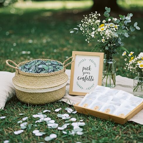 Biodegradable Confetti 10.58 Oz eucalyptus leaves Dried Flower Petals with Throw Me Stickers Confetti Biodegradable Flower Petals for Valentines Decor(Eucalyptus Leaves,Multi Color,55 Pcs) in Saudi Arabia