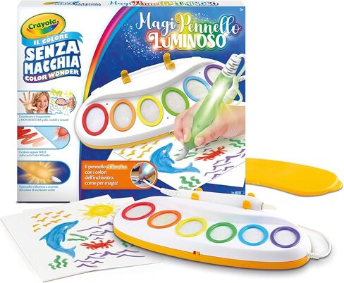 فرشاة Crayola Color Wonder Magic Light ، فرشاة الضوء السحرية ، مجموعة الطلاء بدون وصمة عار ، نشاط إبداعي ، هدية للأطفال من 3 سنوات ، 25-6000 ، النسخة الإيطالية in Kuwait