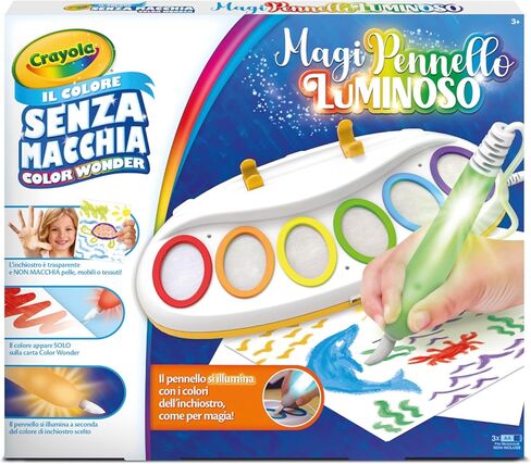 فرشاة Crayola Color Wonder Magic Light ، فرشاة الضوء السحرية ، مجموعة الطلاء بدون وصمة عار ، نشاط إبداعي ، هدية للأطفال من 3 سنوات ، 25-6000 ، النسخة الإيطالية in Kuwait