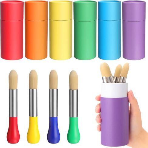 12 Pack Watercolor Paint Brushes Bulk Set for Kids Baby Toddler-4 Pcs Per Set Jumbo Brushes with Chubby Wood Handles for Easy Grip Paintbrushes Non Toxic Bristles for Art Craft (Colored) in Saudi Arabia