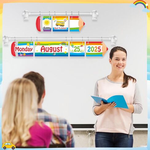 Pasimy 96 PCS قلم رصاص Flip Clendar Classroom Decorations Flip Flip Flip Bulletin Poard مع حاملي قضيب للعودة إلى درس المدرسة مستلزمات الجدران المدرسية المدرسية. in Kuwait