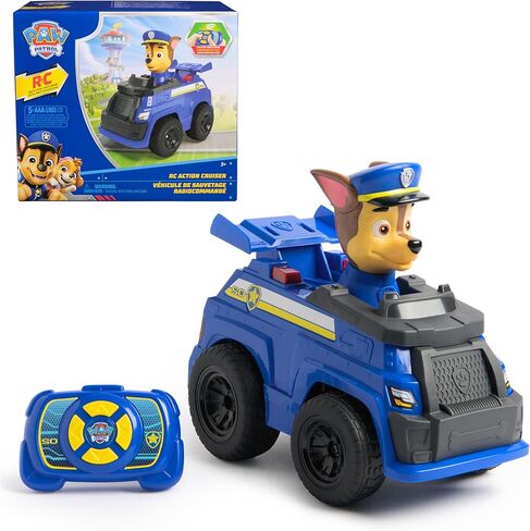 Paw Paw Patrol Chase RC Action Cruiser ، سيارة التحكم عن بُعد مع مصابيح LED ووحدة تحكم سهلة الإيقاع ، تظاهر لعب الأطفال للأولاد والبنات الذين تتراوح أعمارهم بين 3 وما فوق in Kuwait