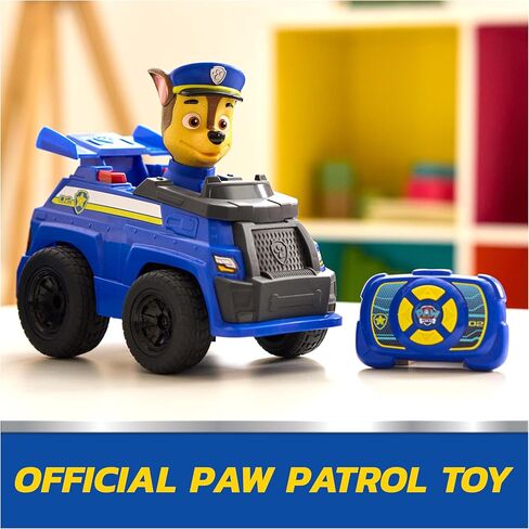 Paw Paw Patrol Chase RC Action Cruiser ، سيارة التحكم عن بُعد مع مصابيح LED ووحدة تحكم سهلة الإيقاع ، تظاهر لعب الأطفال للأولاد والبنات الذين تتراوح أعمارهم بين 3 وما فوق in Kuwait