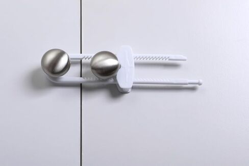 Dreambaby Sliding Cabinet Locks - Child Proof Cabinet Latches - For Kitchen, Bathroom Storage Doors Handles & Knobs - Suitable for Round & D-Shaped Handles - 3 Pack - White - Model L183 | Child Proof Cabinet Locks - Fits Round & D-Shaped Handles - Sliding in Saudi Arabia