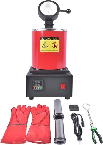 فرن ذوبان الذهب 2 كجم فرن الصهر الرقمي الكهربائي 1500W 2012 ° F آلة تكرير المجوهرات الثمينة المعادن الذهب in Kuwait