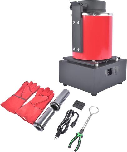 فرن ذوبان الذهب 2 كجم فرن الصهر الرقمي الكهربائي 1500W 2012 ° F آلة تكرير المجوهرات الثمينة المعادن الذهب in Kuwait