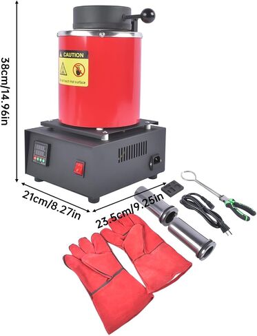 فرن ذوبان الذهب 2 كجم فرن الصهر الرقمي الكهربائي 1500W 2012 ° F آلة تكرير المجوهرات الثمينة المعادن الذهب in Kuwait