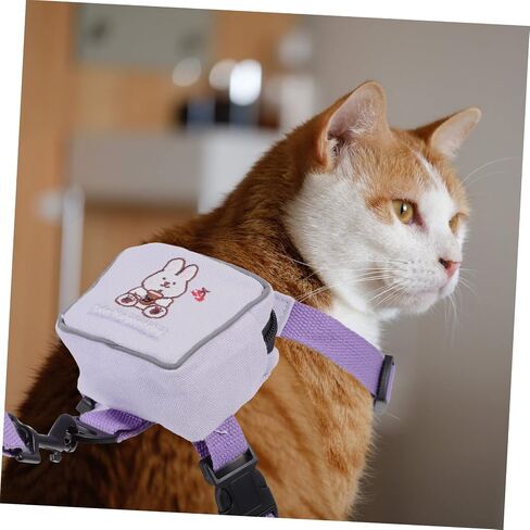 Yardwe Cat Harness and Leash Escape Long Leash for Outdoor Walking Small Pets with Comfortable Ergonomic Design and Purple Bunny Vest for Cats in Saudi Arabia