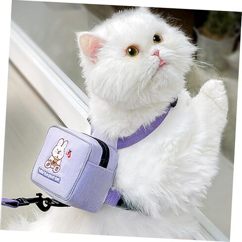 Yardwe Cat Harness and Leash Escape Long Leash for Outdoor Walking Small Pets with Comfortable Ergonomic Design and Purple Bunny Vest for Cats in Saudi Arabia