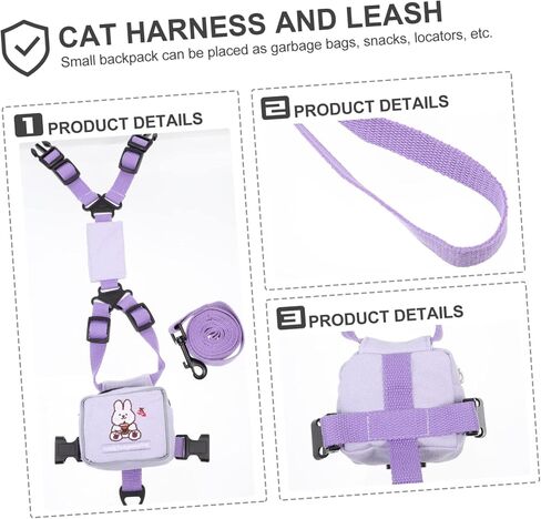 UPKOCH Portable Cat Harness Leash with Ergonomic Vest Design for Small Dogs and Kittens Wear Resistant Rope with Two Side Buckles for Secure Outdoor Walking Easy to Wear and Remove in Saudi Arabia