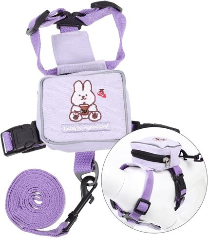 Luxshiny Escape Cat Harness Backback Small Dog Leash Lightweight Polyester Histen مع تصميم مقاوم مقاوم للارتداء للمشي والسفر في الهواء الطلق الآمن in Kuwait