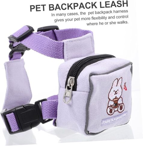 Luxshiny Escape Cat Harness Backback Small Dog Leash Lightweight Polyester Histen مع تصميم مقاوم مقاوم للارتداء للمشي والسفر في الهواء الطلق الآمن in Kuwait
