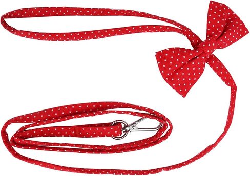 Outdoor Pet Leash with Cat Training Lead, 100% Cotton Dog Collar Rope, Bow Design, Soft and Breathable, Red Dot Pattern, Dog Walking Leads with Hook for Dogs and Cats in Saudi Arabia