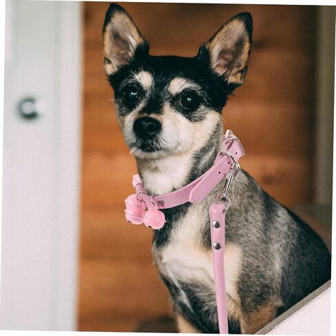 Ganazono Pet Dog Cat Cat Twiroling Rope Rope Leash مع حزام الجرس للمشي يوميًا استخدم اللون العشوائي الوردي in Kuwait