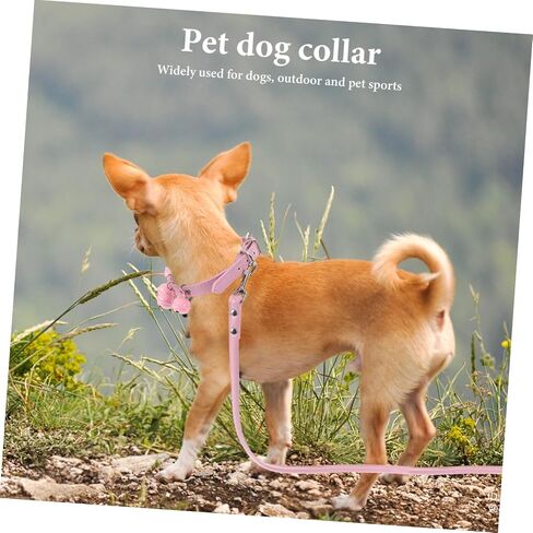 Ganazono Pet Dog Cat Cat Twiroling Rope Rope Leash مع حزام الجرس للمشي يوميًا استخدم اللون العشوائي الوردي in Kuwait