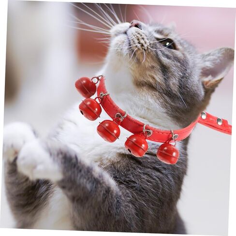 Generic Pet Dog Cat Collar Leash with Bell Red Pulling Rope Strap for Daily Walking Outdoor Sports Suitable for Puppies and Pets in Saudi Arabia