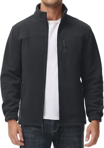 MAGCOMSEN Men's Winter Zip Up Polar Fleece Jacket Stand Collar Active Golf Jackets with 3 Pockets in Saudi Arabia