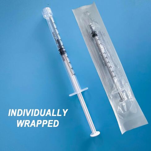 100 Pack 10ml Syringes Luer Lock with Cap, 10cc Syringe without Needle for Liquid, Individual Sterilized Wrapped in Kuwait