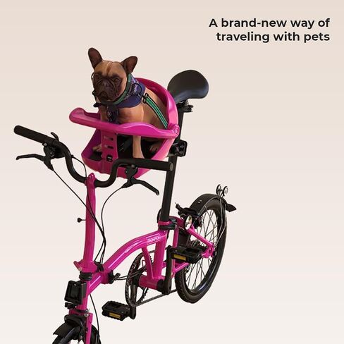 Dog Bike Basket with Adjustable Frame, Lightweight Pet Bike Carrier Seat for Small Dogs and Cats, Front Mounted Bicycle Dog Basket up to 15lbs in Saudi Arabia