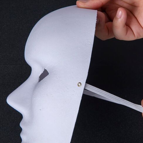 Alvogimor Blank White Paintable Mache Mask Diy Full Face Scks للمشاريع الفنية ، عيد الهالوين ، حفلات تنكرية in Kuwait