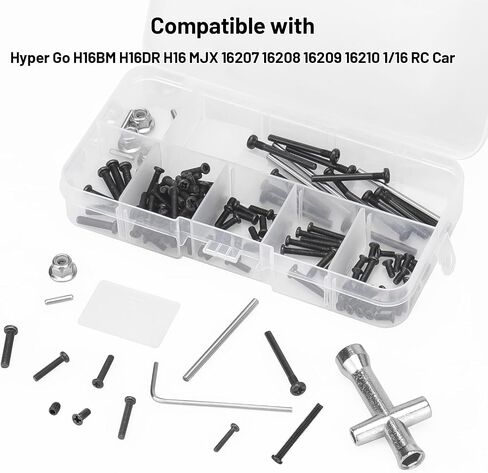daitoku Screws Kit Parts RC Screws Set Replacement Screws Wrench Pins for Hyper Go H16BM H16DR H16 MJX 16207 16208 16209 16210 1/16 RC Car in Saudi Arabia