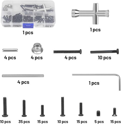 daitoku Screws Kit Parts RC Screws Set Replacement Screws Wrench Pins for Hyper Go H16BM H16DR H16 MJX 16207 16208 16209 16210 1/16 RC Car in Saudi Arabia
