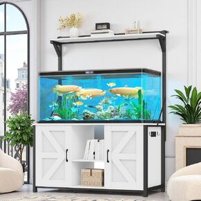 DWVO 120 Gallon Aquarium Stand with Power Outlets, Heavy Duty Metal Fish Tank Stand & Cabinet, Reptile Terrarium Table with 1100LBS Capacity for Aquarium Accessories Storage, Black in Kuwait