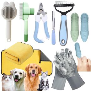Pet Supplies, Including Cat Dematting Massage Comb,Dog Flea Comb, Puppy Quick-Drying Towel, Special Silicone Toothbrush, Dogs Washing Gloves, Dog & Cat Pets Nail Clippers and Trimmers,Reusable. in Kuwait