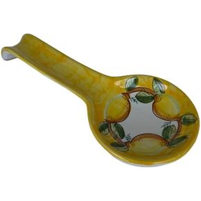 Ceramic Spoon Rest - Italian Large Spoon Rest, Made on the AmalfiCoast, Lemon Spoon Rest, Ceramic Houseware, Made in Italy Pottery, Dishwasher and Microwave Safe in Kuwait