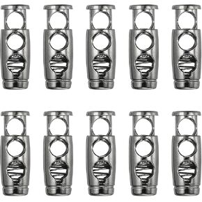 Patikil 10pcs أقفال الحبل المعدني للرسومات ، قفل الحبل الربيعي تبديل سدادة المشبك 2 ثقوب قابلة للتعديل شريط التمرير in Kuwait
