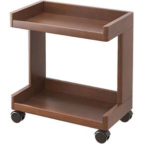 Wooden Rolling Book Cart, 2-Tier Kids Book nizer, Slim Bookshelf for Home Library, Magazine Stand, Solid Wood Storage Rack, Perfect for Children's Room in Kuwait