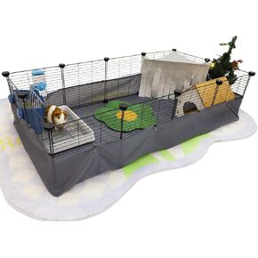 CHEGRON Guinea Pig Bedding 2PCS Waterproof Fleece Mats Premium C&C Cage Blanket for Ultimate Comfort and Hygiene - Fit for Small Animal Rabbit Hamster Ferret Kitrty Puppy Cage, 24x47 inch in Kuwait