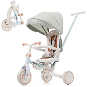 7 in 1 Baby Tricycle Toddler Trike Collapsible Frame Kid Rider Removable Pedal Ages 1Y-6Y in Kuwait