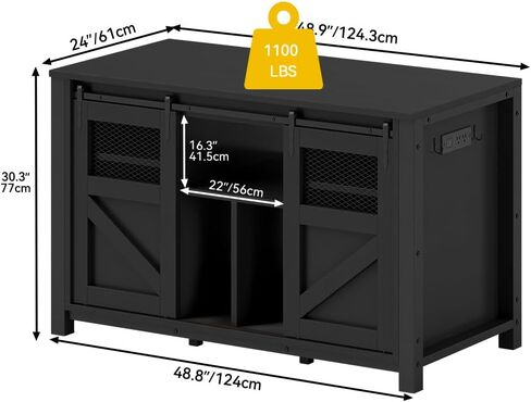 DWVO 120 Gallon Aquarium Stand with Power Outlets, Heavy Duty Metal Fish Tank Stand & Cabinet, Reptile Terrarium Table with 1100LBS Capacity for Aquarium Accessories Storage, Black in Kuwait