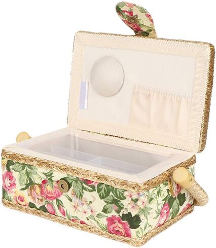 Comfortable Unique Stylish Sewing Basket, Sewing Storage Box, for Scissors Buttons(Garden rose) in Saudi Arabia