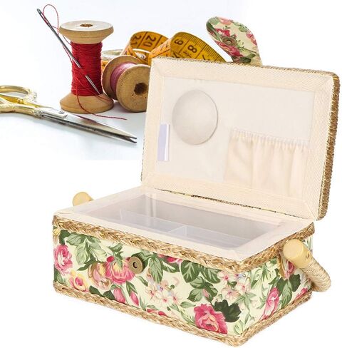 Comfortable Unique Stylish Sewing Basket, Sewing Storage Box, for Scissors Buttons(Garden rose) in Saudi Arabia