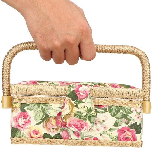 Comfortable Unique Stylish Sewing Basket, Sewing Storage Box, for Scissors Buttons(Garden rose) in Saudi Arabia